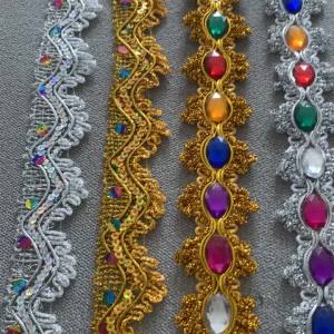 300cm/118in Each Bag Golden Silver Silk Ribbons Webbing Handmade DIY Craft Lace Trims Dresses Curtain Sewing Accessory Flower