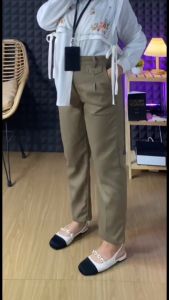 Celana Oro Pants Highwaist: Celana Kantor Bahan