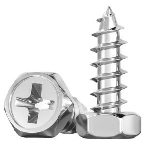 TIANZHUOJINSHU | 304 Stainless Steel Extended Recessed External Hex Self-Tapping Wood Screws