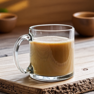 Blinkmax Crystal Glass Coffee Beer Cup with Handle High Temperature Resistant Home Use Water Cup Pure Color Explosion Proof