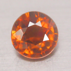 พลอย แท้ ธรรมชาติ ทัวมาลีน สีส้ม สะอาด EXTREME! 0.60 CT. TOP HOT ORANGE NATURAL ROUND CUT NIGERIA TOURMALINE