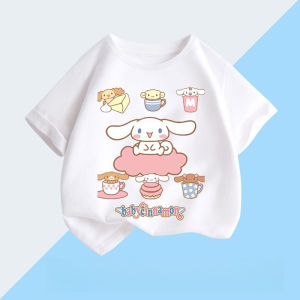 Sanrio | Sanliou Yugui Dog Pure Cotton Summer Childrens Short Sleeved Western Style Loose Half Sleeved Summer Clothing Parent-child Wear