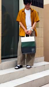 Folio : Jour Washable paper layer tote bag size L กระเป๋าโท้ทดีไซน์เลเยอร์-12422