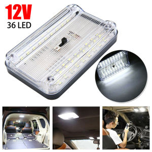 Car Interior Roof Lights 12V 36 LED Bulbs White Vehicle Ceiling LED Lighting Lamp Car Dome Reading Light with On/Off Switch for