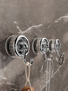 Powerful Vacuum Rotating Hook Adhesive Kitchen Storage Door Back Bathroom Wall Toilet Strong Load Bearing Suction Cup Hook