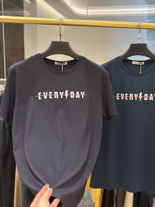 Ice Oxygen Cotton round Neck Short Sleeve T-Shirt Mens Fashion Letter Print Comfortable Cool Feeling Summer New Style