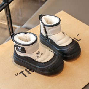 Childrens Snow Boots Warm Anti-Slip Fleece Lined Girls Booties Winter Comfortable Cotton Shoes for Boys And Girls