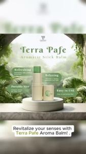 Terra Pafe Aroma Balm (1 piece) - Fresh and Relaxing Scent Green Supplies Convenient to Carry Invigorating Soothing Herbal balm
