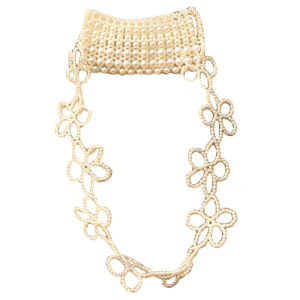 UGALS | French Style Bow Flower Chain Handmade Pearl Bag