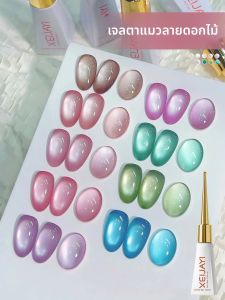 ชุดยาทาเล็บเจลแคทอาย 9 ชิ้น แบบแช่ล้างออกได้ ยูวี เฟรนช์แคทอาย เจลทาเล็บ สำหรับทำเล็บมือในร้านเสริมสวย