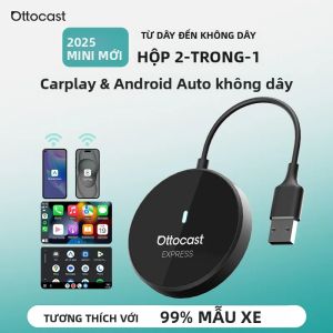 Bộ Chuyển Đổi Không Dây Ottocast Mini Express USB Dongle Cho Xe Hơi Hỗ Trợ Android Auto & CarPlay Kết Nối WiFi Bluetooth Nâng Cấp Xe Hơi