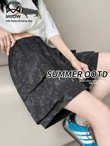 MiiOW | Quần short công sở thắt nơ phong cách Mỹ cạp cao quần thể thao năm mảnh cho nữ mùa hè mới về quần áo làm việc