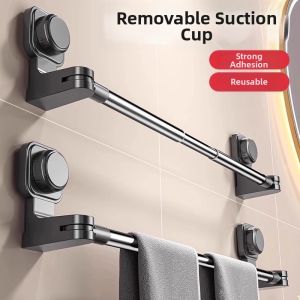 Suction Towel Rack Extendable No Drill Bathroom Towel Holder