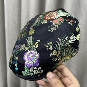 Elegant Retro Embroidered Ladies Spring Summer Thin Single Layer Duckbill Cap Beret Hat Casual round Top Short Brim Outdoors