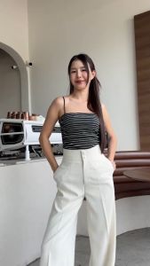 T31 Linny Pants กางเกงทรงกระบอก ใหญ่ กางเกงเอวสูง ผู้หญิง เก็บพุง พรางหุ่น กางเกงขายาวผู้หญิง ใส่ทำงาน ผ้าลินลี่