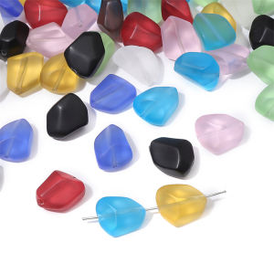10/20Pcs 12x15mm Frosted Jelly Colorful Irregular Shaped Bead Matte Glass Loose Beads For Diy Jewelry Making Bracelet Necklace