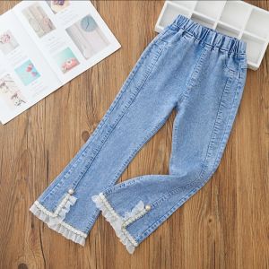 Quần Jeans Denim Thường Ngày Cho Bé Gái Quần Dài Ống Rộng Thoải Mái Mùa Xuân Thu Quần Dài Cho Bé Gái Từ 4-13 Tuổi