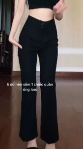 Quần công sở quần học sinh vải tây ống đứng loe nhẹ chất mềm đẹp.(quần ống loe big size).