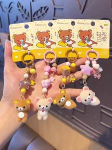 KAYOU | Móc Khóa Thú Bông Rilakkuma Mini Dễ Thương Hình Hoạt Hình Mềm Mại Phụ Kiện Thời Trang Trang Trí Ba Lô Và Túi Xách