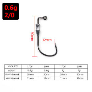 JYJ 10pieces 0.6g 1g fishing jigging hook Stroller hover rigsor soft lure worm bait small fishing hook rigs