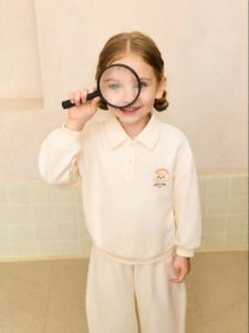 Marc&Janie | Soft Adorable Bear Design Polo Neck Girls Hoodie