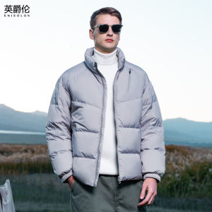 Enjeolon | 90% White Duck Down Lightweight Stand Collar Mens Winter Jacket