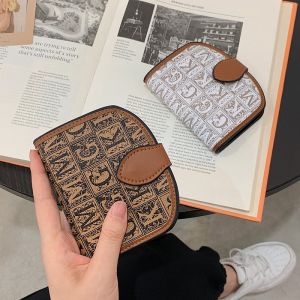 Fashionable Compact Womens Wallet Elegant Simple Thin Multi-Card High-End Printed Foldable Coin Purse Trendy Short Style