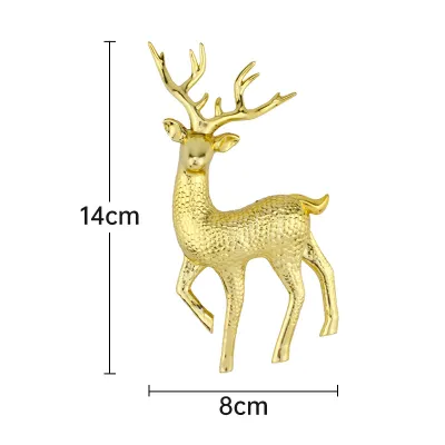 Gold Deer Statue Reindeer Figurines Plastic Elk Sculpture Living Room Luxury Home Christmas Decoration Tabletop Ornaments