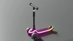 A6 Kids Scooter 3 Wheel Height Adjustable 66-80CM Handlebar Colorful LED Light Wheels Safe Wrap Foot Brake Stable Anti-Rollover Scooter For Boys Girls 1-12 Years Old Available In Black Pink Blue Lightweight 2.5kg Kids Outdoor Play Toy