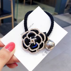Handmade Pearl Flower Crystal Hair Ties Bracelets Dual Use Hair Bands Fashionable Hair Accessories Dongda Gate Style