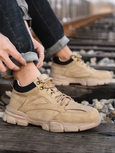 SOFLL Mens Safety Shoes Anti-piercing Steel Toe Cap Shoes Protection Casual Work Shoes