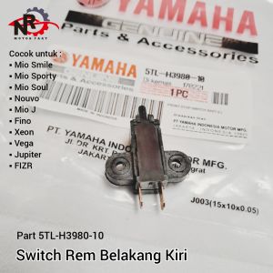 Switch Rem Belakang Suit Swit Rem Kiri Belakang Stop Mio Sporty Mio Smile Mio Soul Nouvo Fino Karbu Mio J 115 XRide Xeon Jupiter Z MX Vega ZR FIZR 5TL Part 5TL-H3980-10