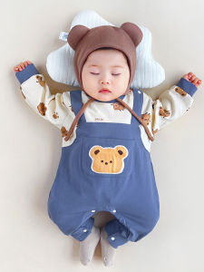 Cute Cartoon Cotton Romper Suit for Baby Boys And Girls Spring Autumn Outfit Newborn Clothes Crawling Suit Long Sleeve