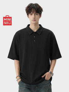 Miniso | Black Waffle Polo Shirt Short Sleeve