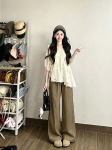 XUECAIQI | Chinese Style Irregular Hollow Out Outfit Set
