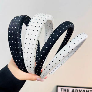 1/2/4pcs/set Simple And Elegant Temperament Black White Polka Dot Headband Ladies Classic Wide-Edge Girls  Headband