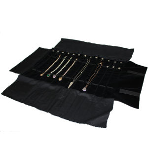 Wholesale Velvet Jewelry Storage Roll Bag Pendant Necklace Organizer Pouch Watch Bracelet Display Holder Travel Case Portable