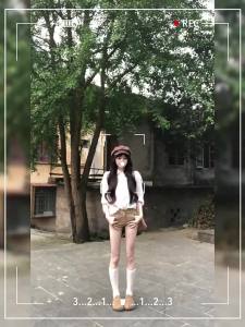 MZVZ | Retro Beige High-waisted A-line Flattering Denim Shorts