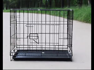 Dog Cage with Poop Tray Heavy Duty Pet Collapsible Cage Foldable Pet Cage