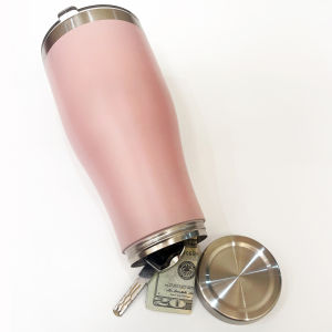 1PC Diversion ปลอดภัยกาแฟ Tumbler วัสดุสแตนเลสแก้วเคลือบสีด้านล่างช่องสําหรับ Cash Drivers l