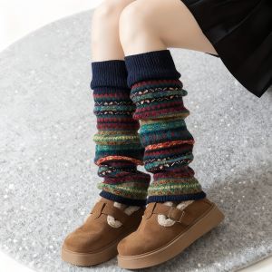 1 or 2 Pair WomenS Bohemian Leg Warmers - Cozy Geometric Pattern Thick Warm Fleece-Lined Cuffs Fall & Winter Winter Leg Warmers