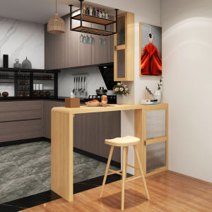 Open Kitchen Unit Bar Integrated For Home Guest Restaurant Balcony Wall-Mounted Solid Wood Wine Cabinet Hallway Partition