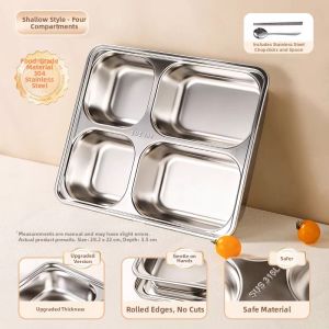 BAICHANG | Food-Grade 316L Stainless Steel Compartment Lunch Box