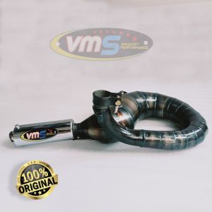 Knalpot Vespa Racing Kanan Pendek Silincer Chrome