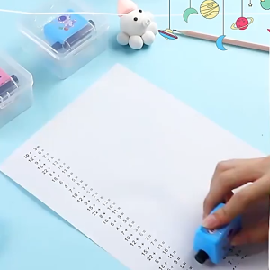 8*8*8CM Alat Menghitung Anak Sd Reusable Stempel Matematika Roll Adjustable Roll Stamp Soal Matematika Portabel