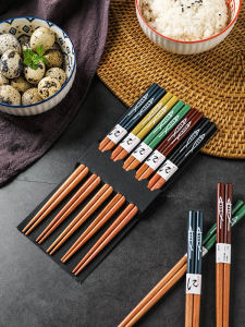 Natural Hazel Wood Chopsticks Sharp Tip Anti-Mold High End Wooden Chopsticks Japanese Style Dining Utensils Home Use