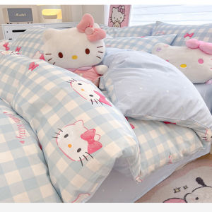 Cartoon Pure Cotton Duvet Cover Single Piece 2M KT Cat Girl Heart Full Cotton Three-Piece Set Dormitory Student Bedroom Supplies