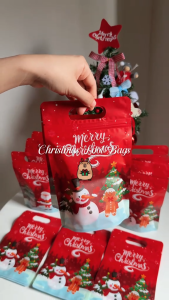 10pcs Resealable Christmas Loot Bags Santa Claus Christmas Plastic Bags Stand Up Gift Bag Candy Cookie Packaging Bags Christmas Decorations 2027