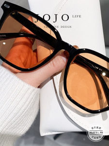 JOJOS L. PD. Confused. Retro Square Frame Sunglasses Tea-Colored Lens Personality Sun Protection Fashion for All Face Types