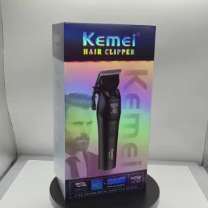 KEMEI KM-1858 DLC Blade Electric Hair Clipper Professional Cordless USB Rechargeable Hair Clippers With Light